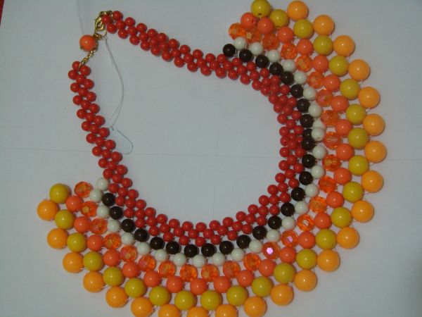 Maxi colar bolinhas laranja